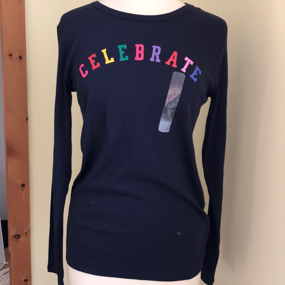 GAP brand long sleeve tee - CELEBRATE design SZ LG
